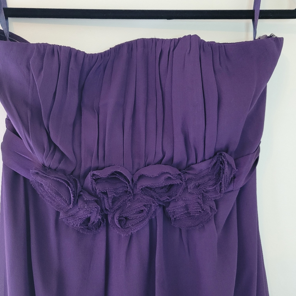 A Pea in the Pod Purple Strapless Silk Dress - Picture 2 of 9